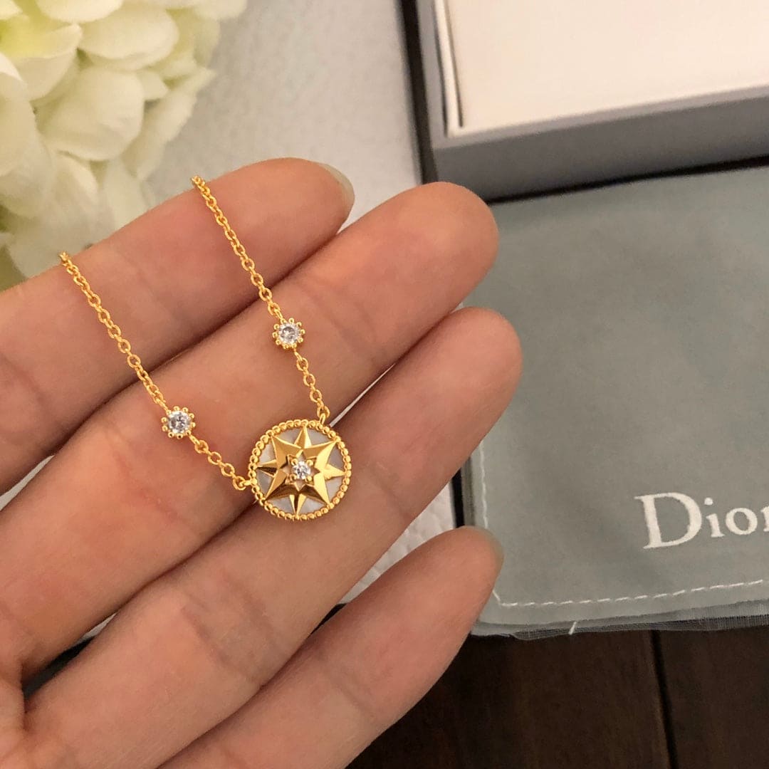 Dior Rose Des Vents Vintage 18K Gold Necklace