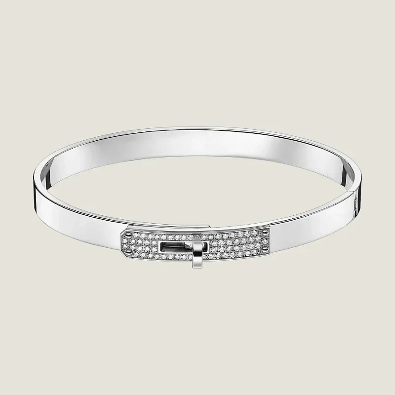 Hermes Kelly Small Model Diamond 18K Gold Bracelet