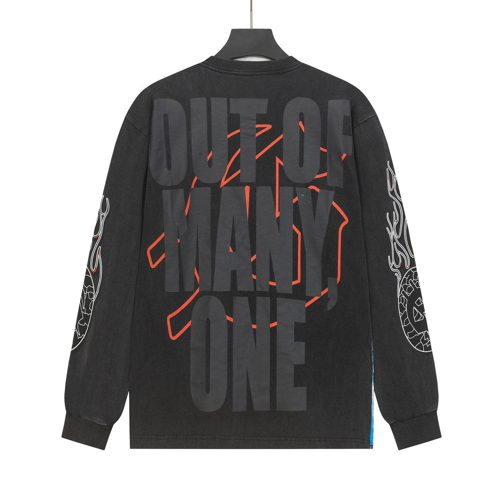 Godspeed Washed Black Rock Graphic Long-Sleeve T-Shirt — back