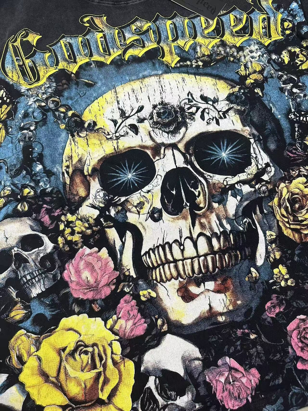 Godspeed Skull & Rose Graphic T-Shirt — detail