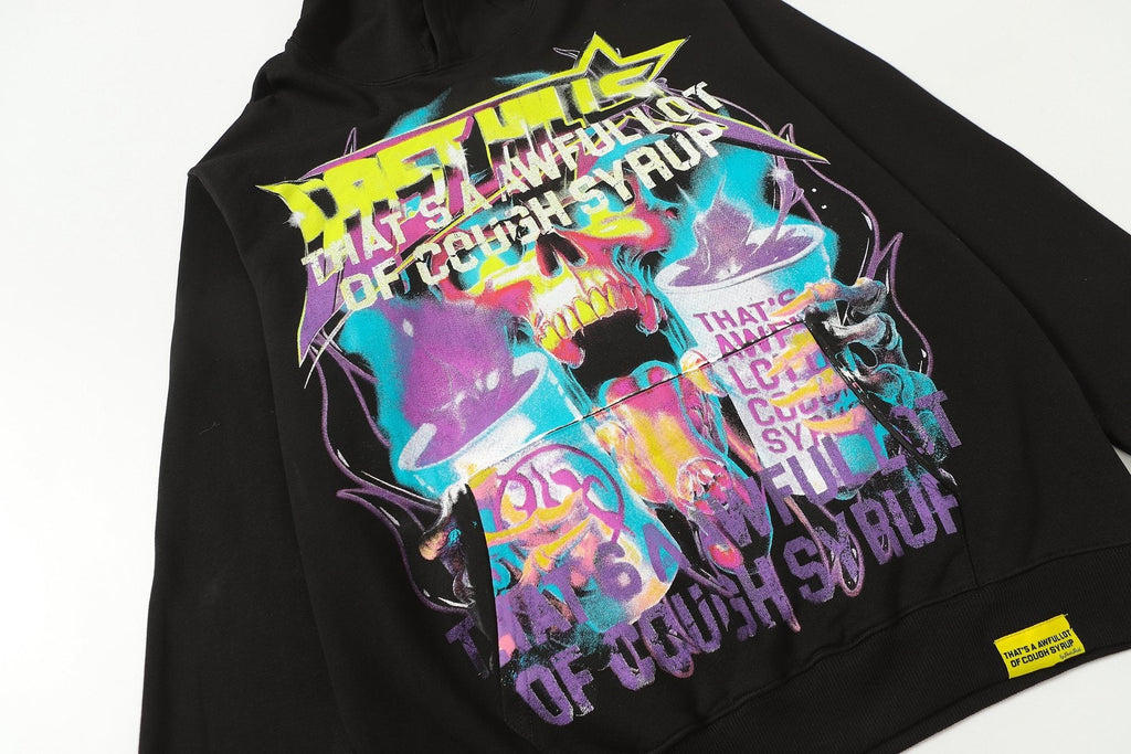 THAT'S A AWFUL LOT OF COUGH SYRUP Rising Star Graphic Hoodie — detail