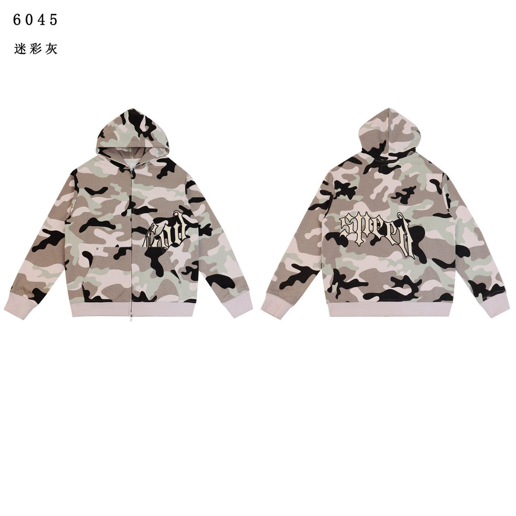 Godspeed Camo Embroidered Hoodie & Pants Matching Set — front