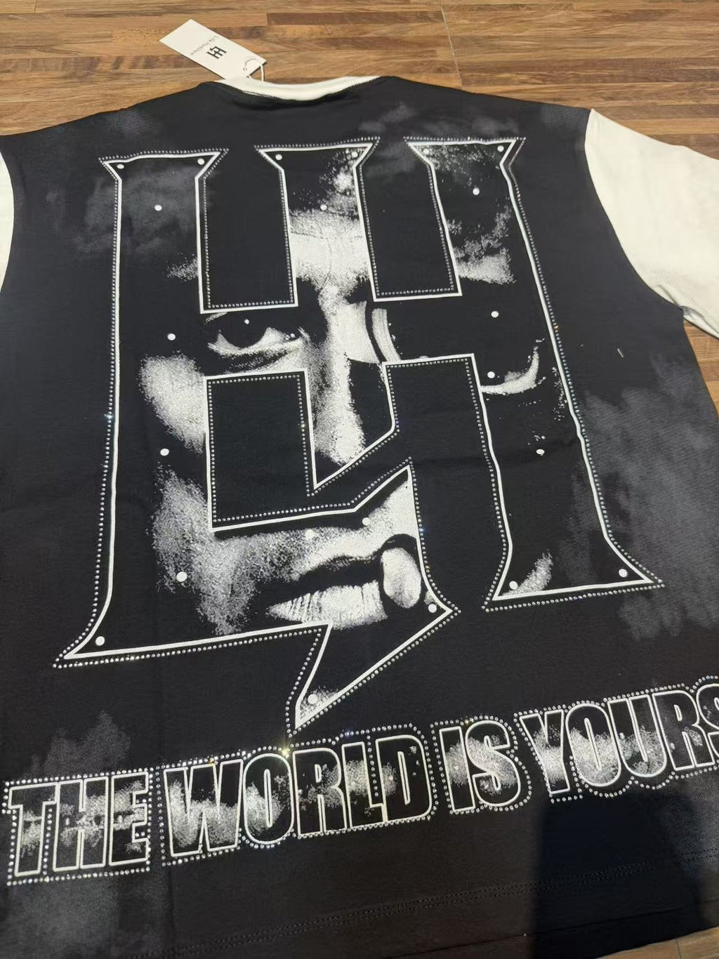 Life Hustlere Scarface-Inspired Raglan Graphic T-Shirt — detail