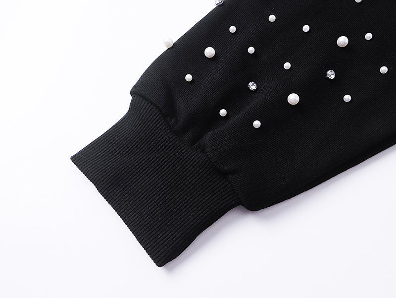 MIXED EMOTION Rhinestone Graphic Zip Hoodie — detail
