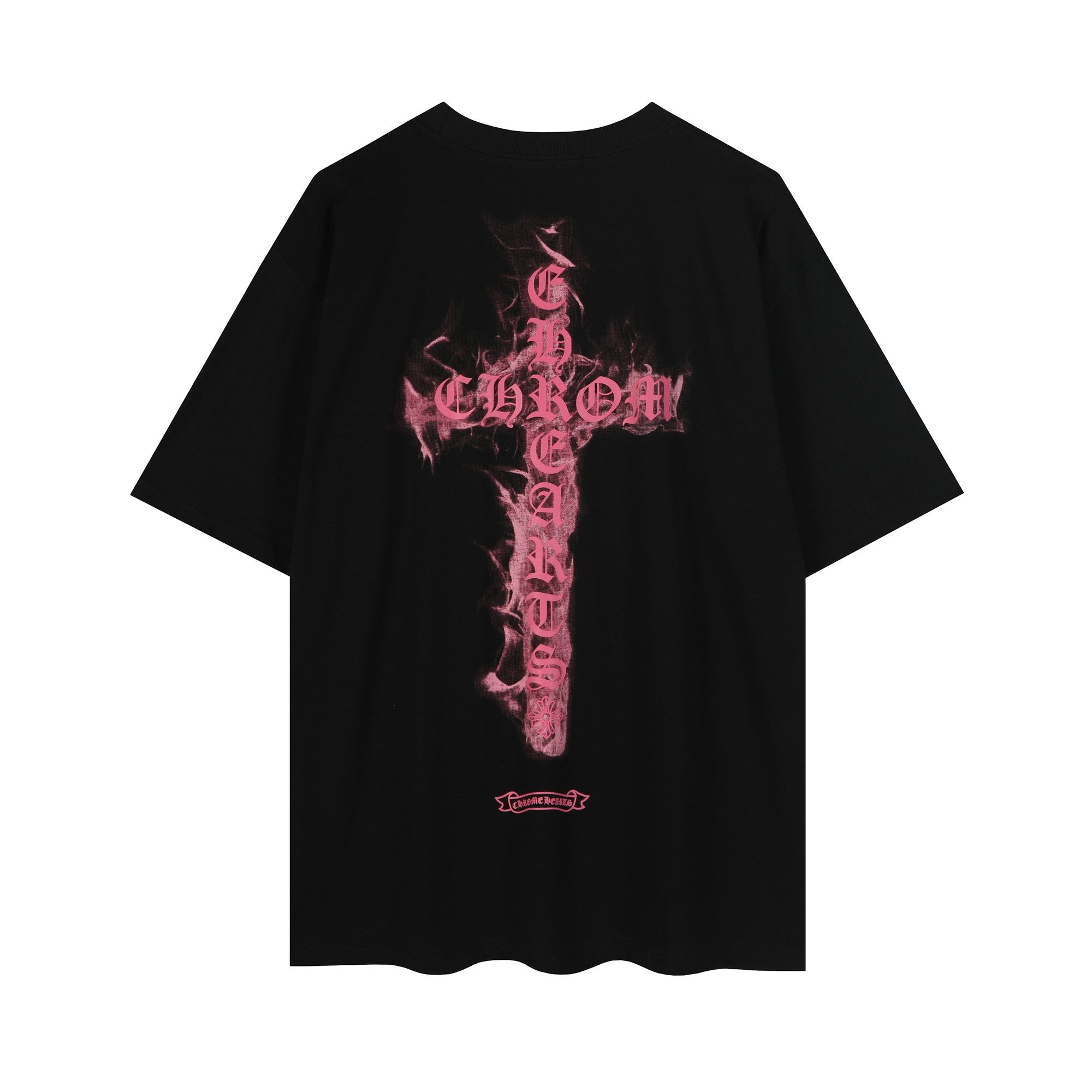 Chrome Hearts Pink Flame Cross Graphic T-Shirt — hero