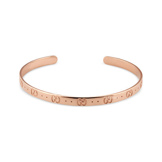 Gucci Double Icon Open Cuff 18K Gold Bracelet