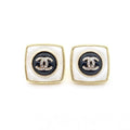 Chanel Pearl Square 18K Gold Earrings