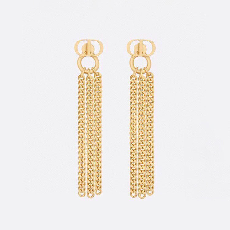 Dior 30 Montaigne Chain 18K Gold Earrings