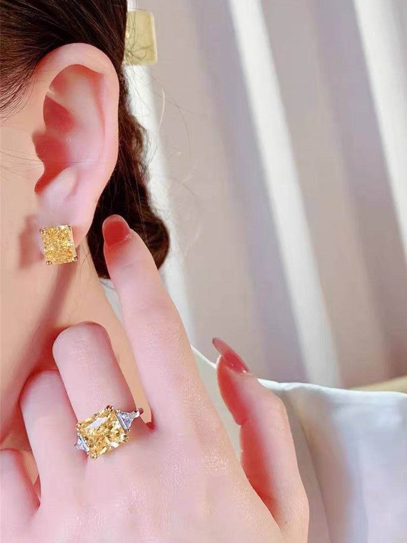 Tiffany Yellow Crystal 18K Gold Earrings