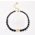 Dior 30 Montaigne Choker Black Pearls 18K Gold Necklace