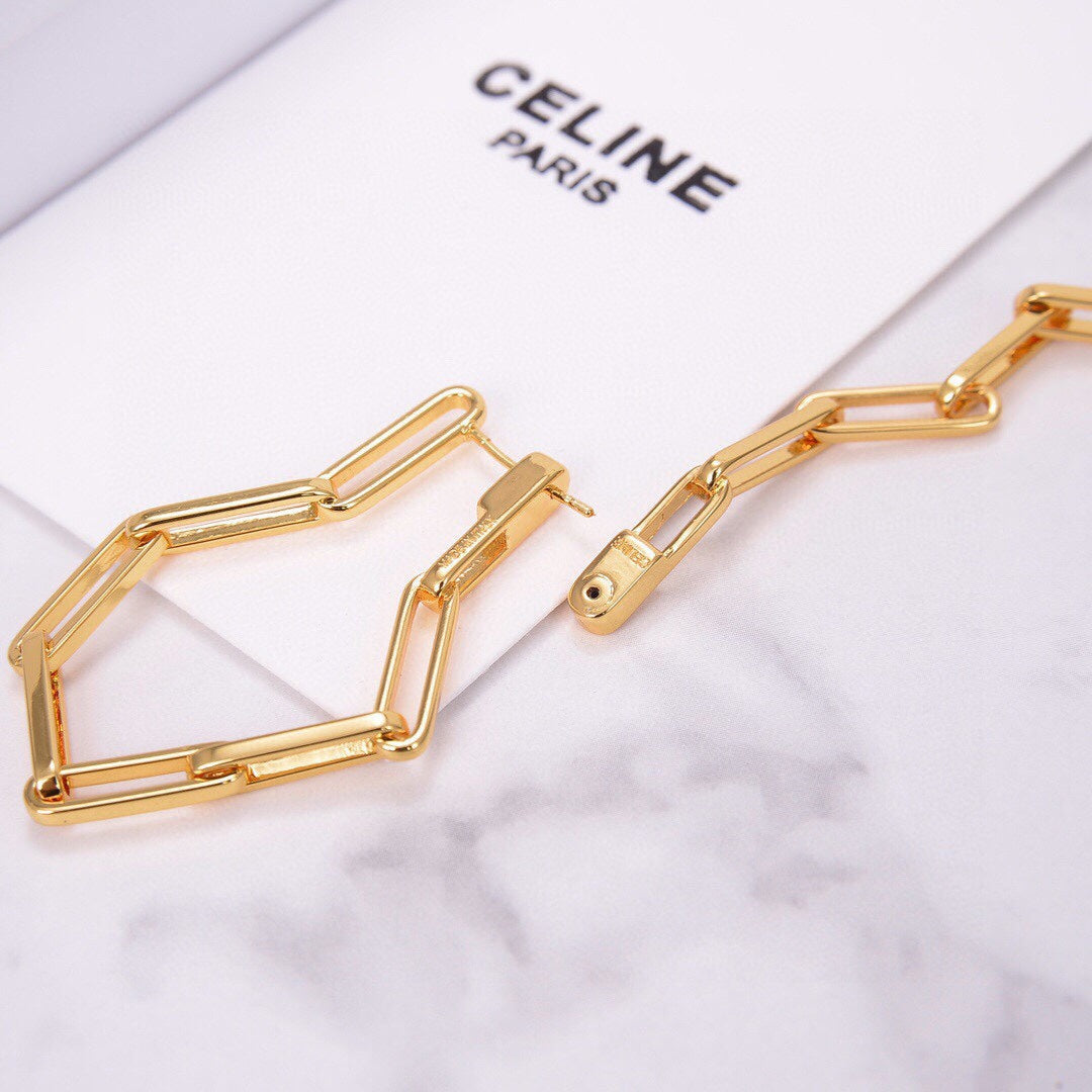 Celine Chain 18K Gold Earrings
