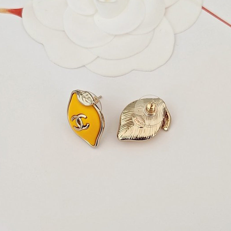 Chanel Yellow Leaf Gold 18K Gold Earrings