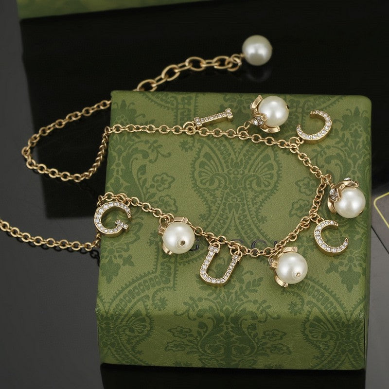 Gucci Double Pearl 18K Gold Necklace