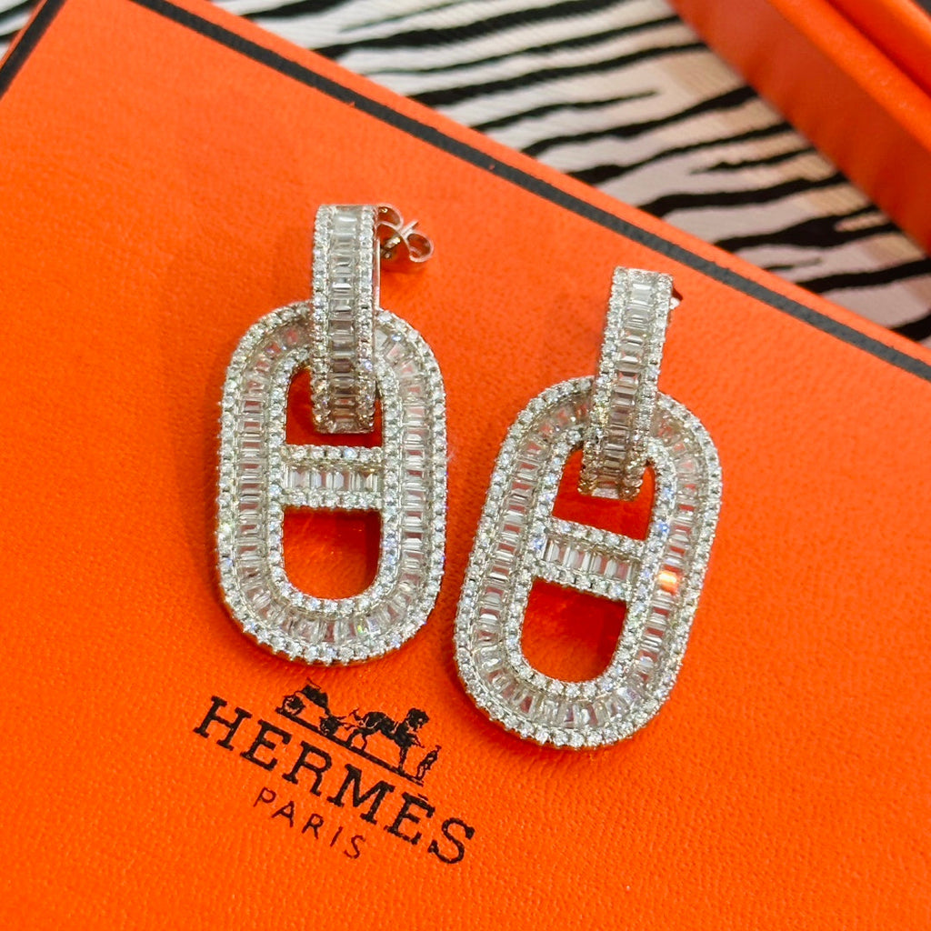 Hermes Diamonds 18K Gold Earrings