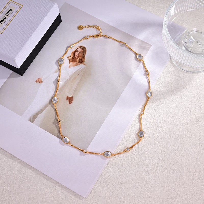 Miu Metal Crystals 18K Gold Bracelet