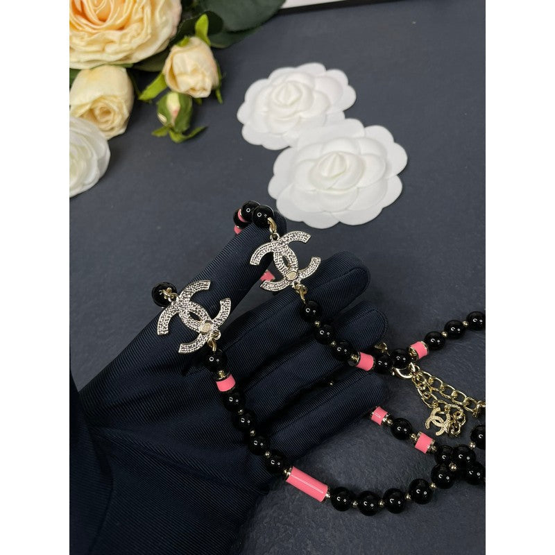 Chanel 24B Black Pearls 18K Gold Necklace