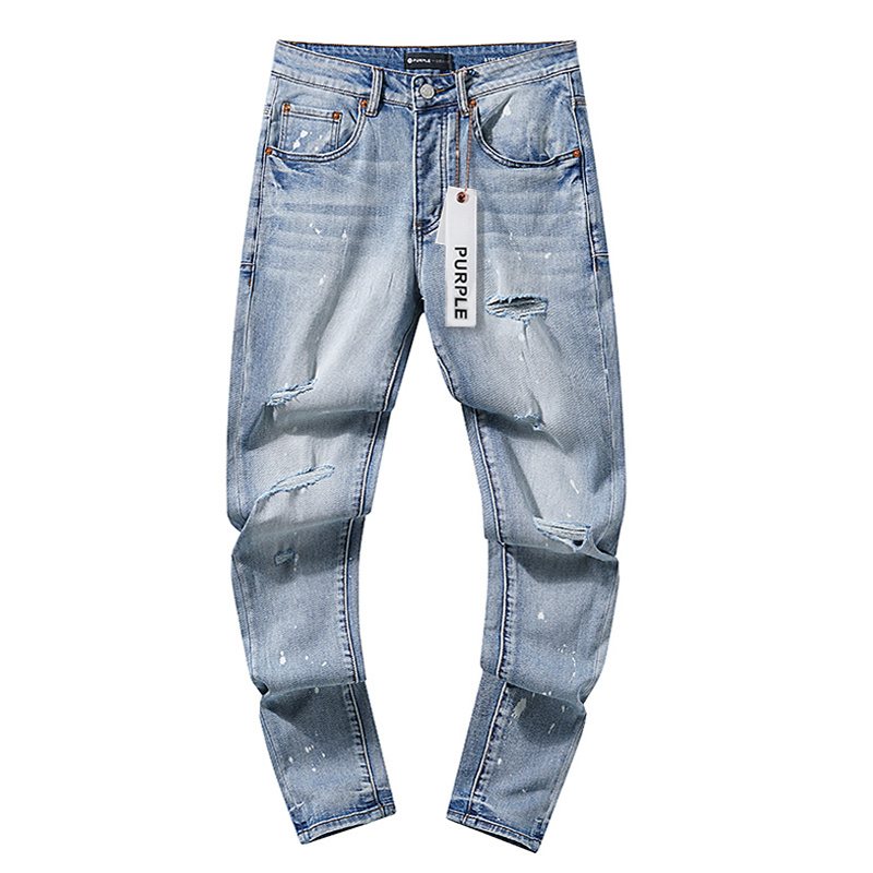 Purple Brand Distressed Panel Washed Jeans — front
